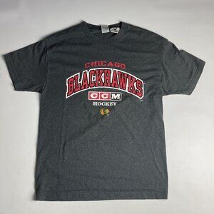 VINTAGE 1990s Chicago Blackhawks CCM Hockey Shirt Size L Jersey Center READ
